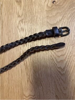 Women’s/Girls Hollister Brown Braided Skinny Leather Belt Adjustable XS/S